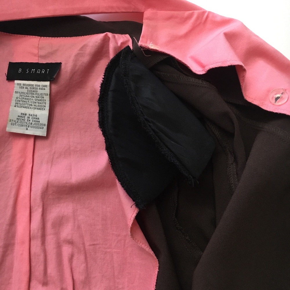 B. Smart 2-pc Brown Skirt Suit, sz 6 - Picture 3 of 7